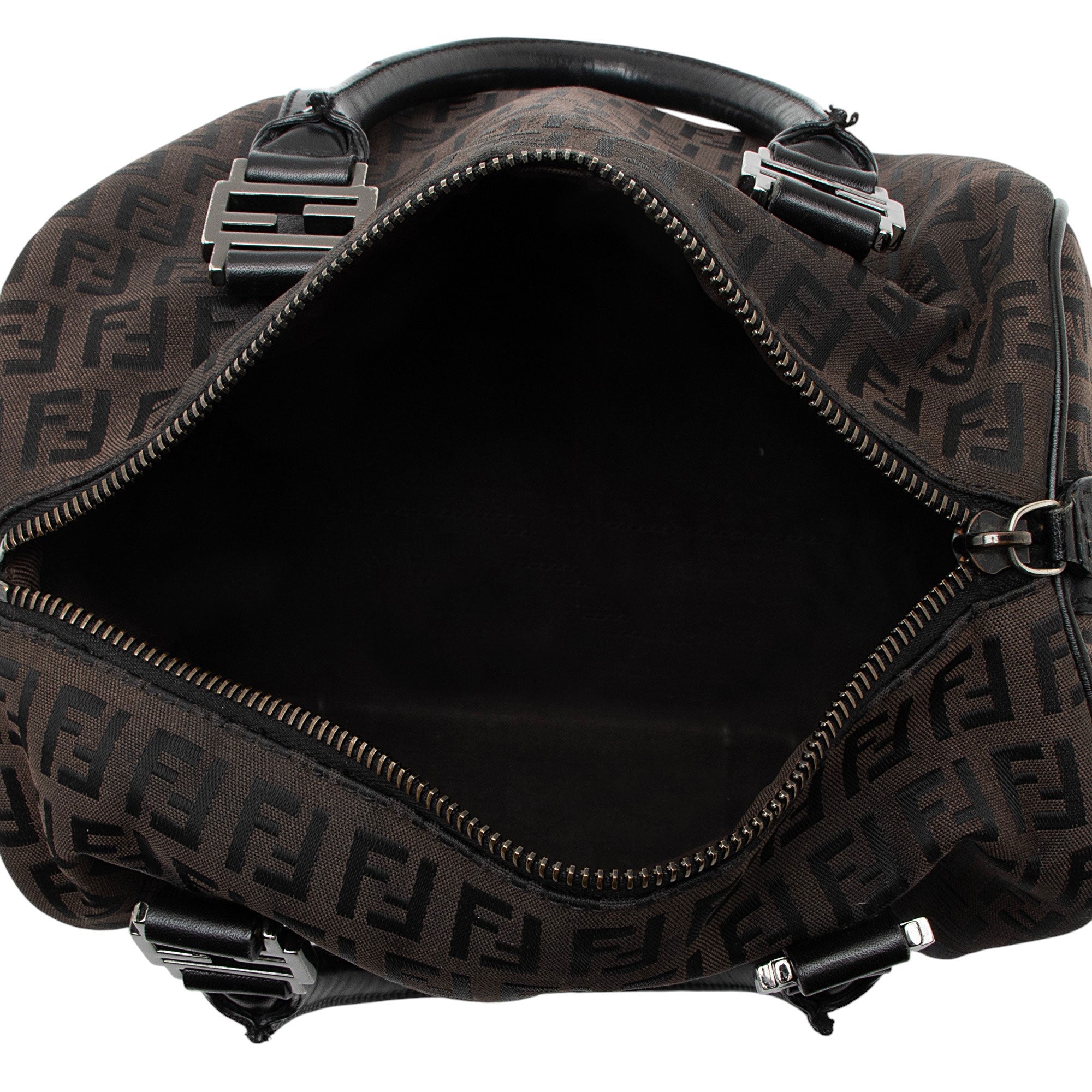 Fendi Zucchino Canvas Forever Small Boston Bag