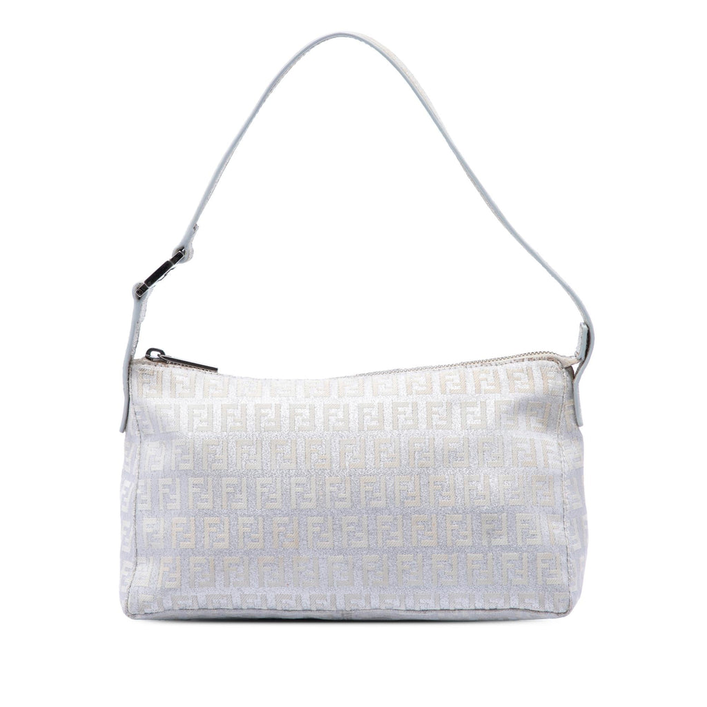 Fendi Zucchino Metallic Canvas Pochette