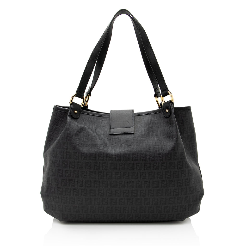 Fendi Zucchino Spalmati Chiusura Medium Tote (SHF-22661)