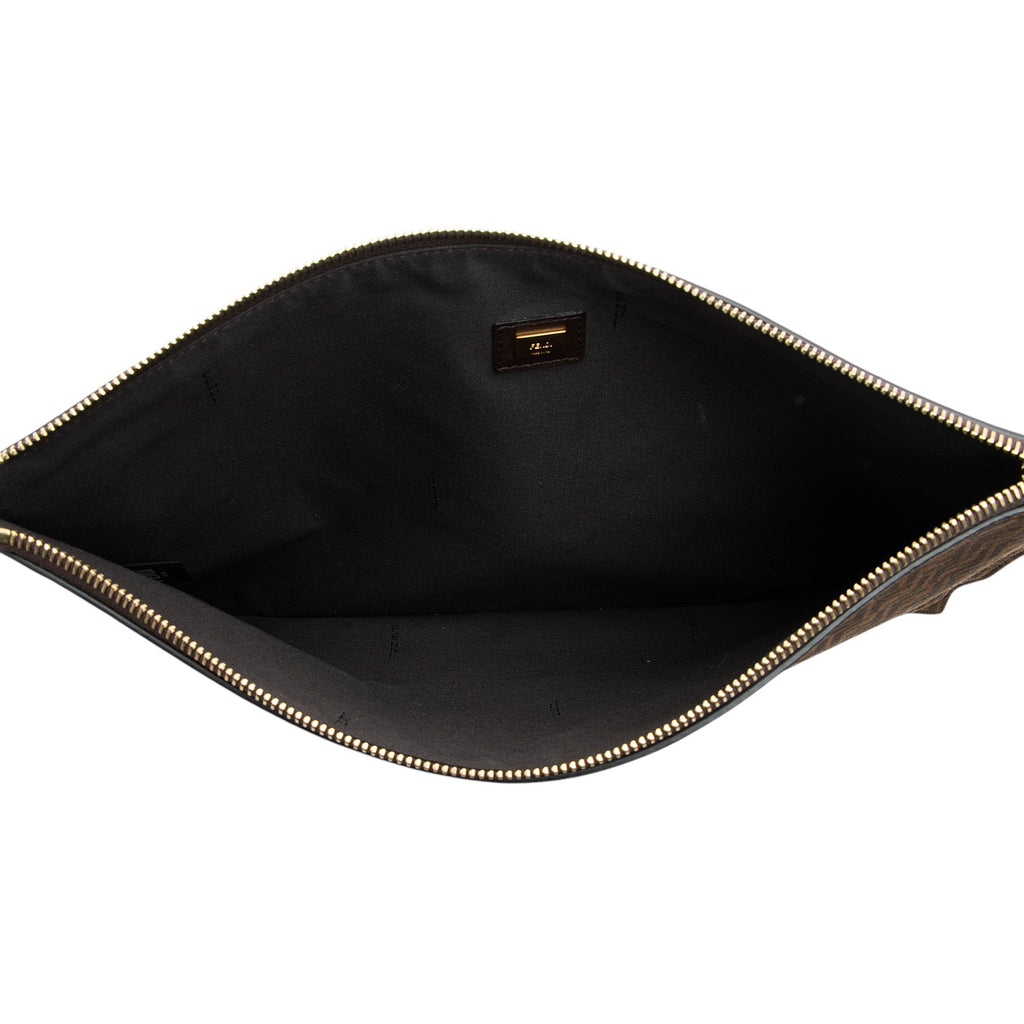 Fendi Zucchino Suede Large Flat Pouch