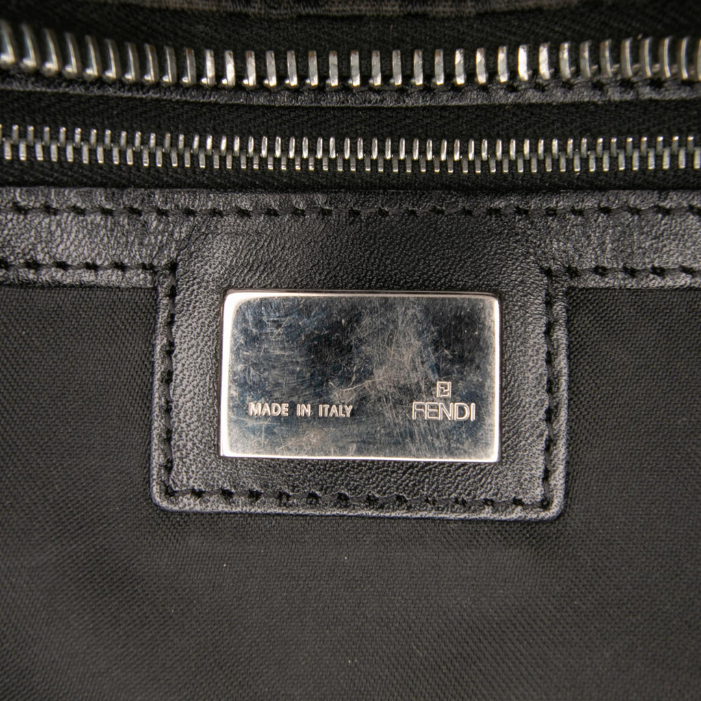 Fendi Zucchino Zebra Print Canvas Diavolo Trapezio Handbag
