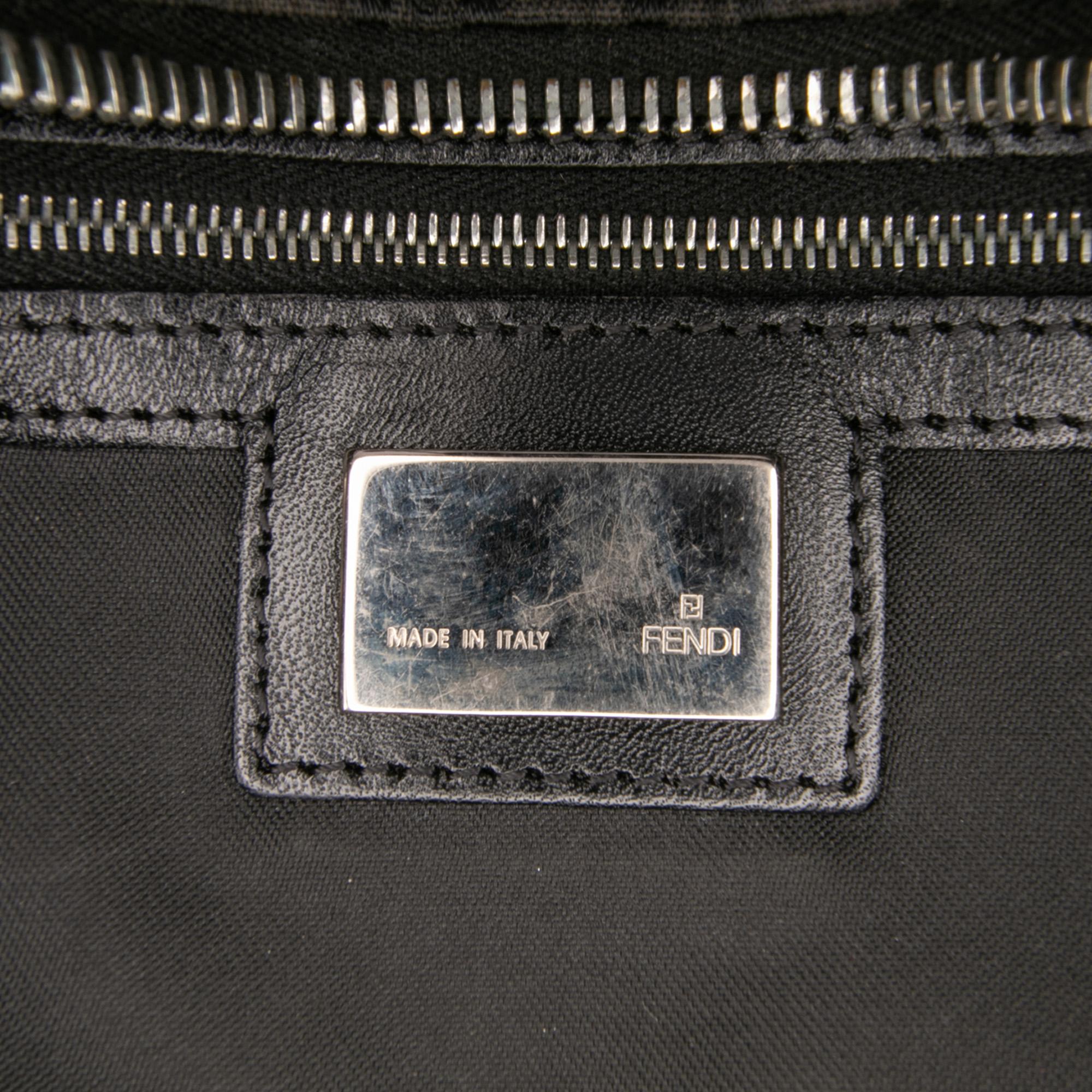 Fendi Zucchino Zebra Print Canvas Diavolo Trapezio Handbag