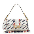 Fendi x Fila Calfskin Mania Beaded Fringe Baguette Shoulder Bag