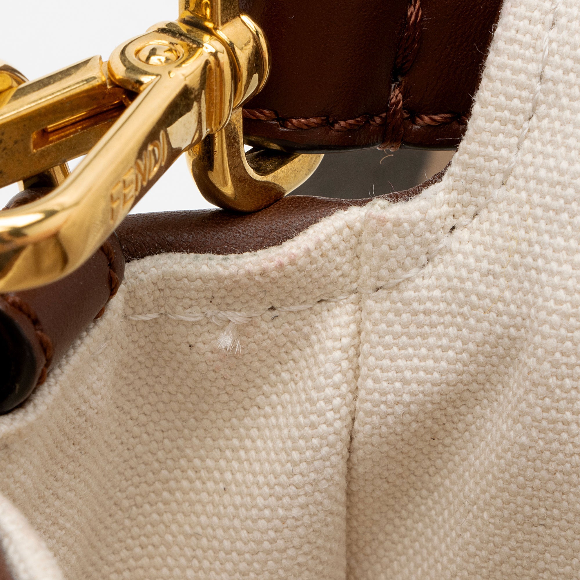 Fendi x Sara Coleman Canvas Fish Eye Medium Baguette Shoulder Bag
