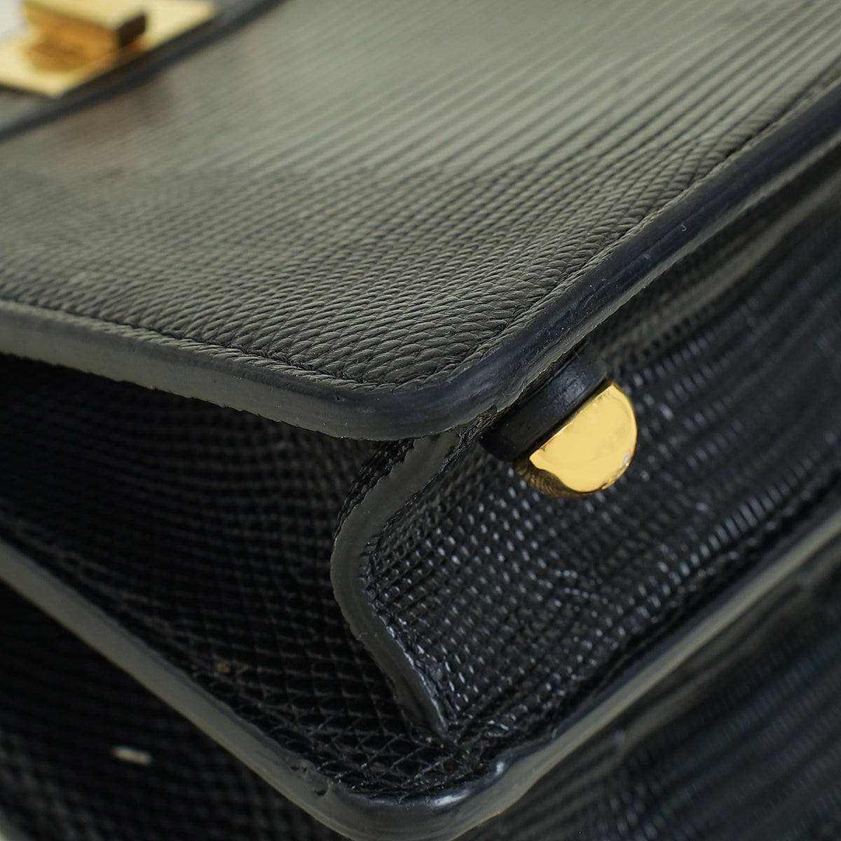 Fendi Black Lizard ISeeU Petite Peekaboo Bag