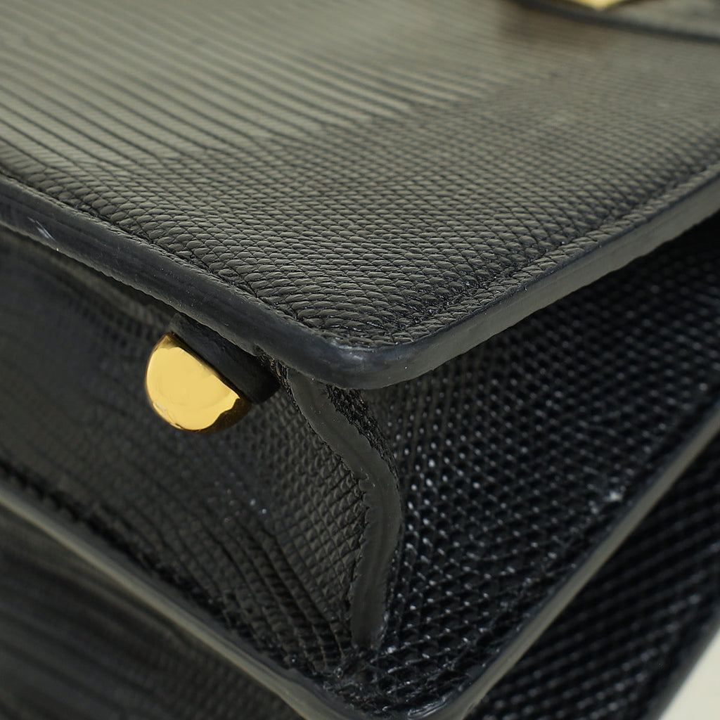 Fendi Black Lizard ISeeU Petite Peekaboo Bag