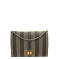 Fendi Bicolor Pequin Claudia Large Bag