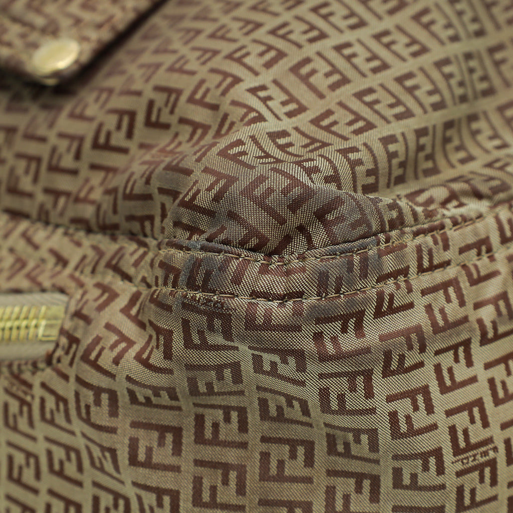 Fendi Brown Zucchino Nylon Shoulder Bag