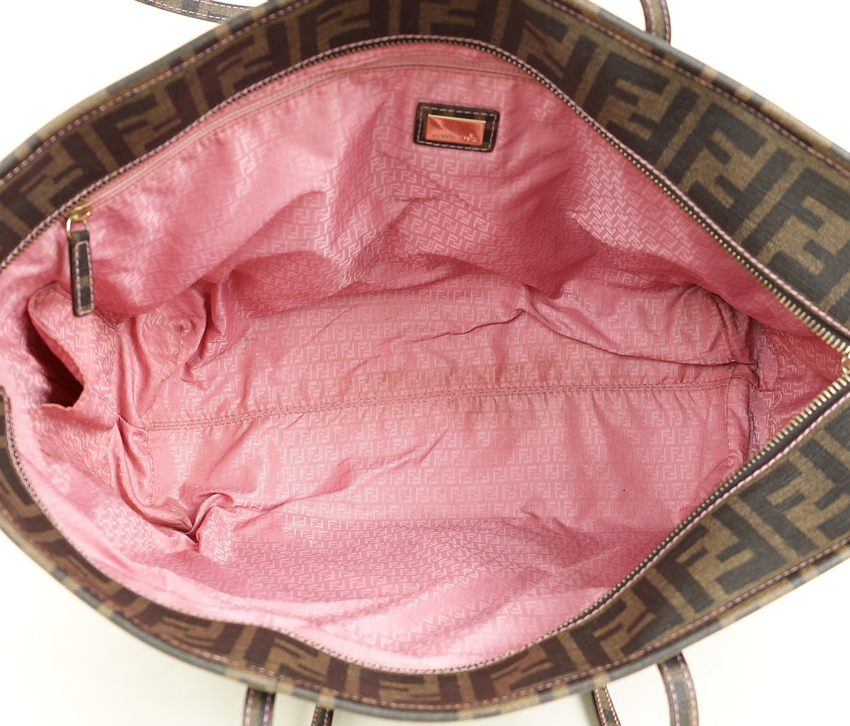 Fendi Tobacco Zucca Roll Tote Bag