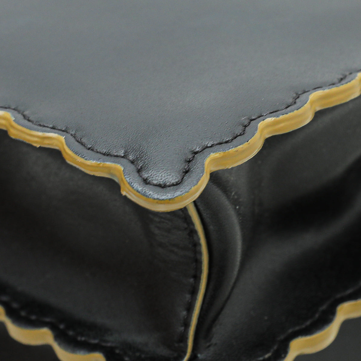 Fendi Black Kan I Scalloped Small Bag