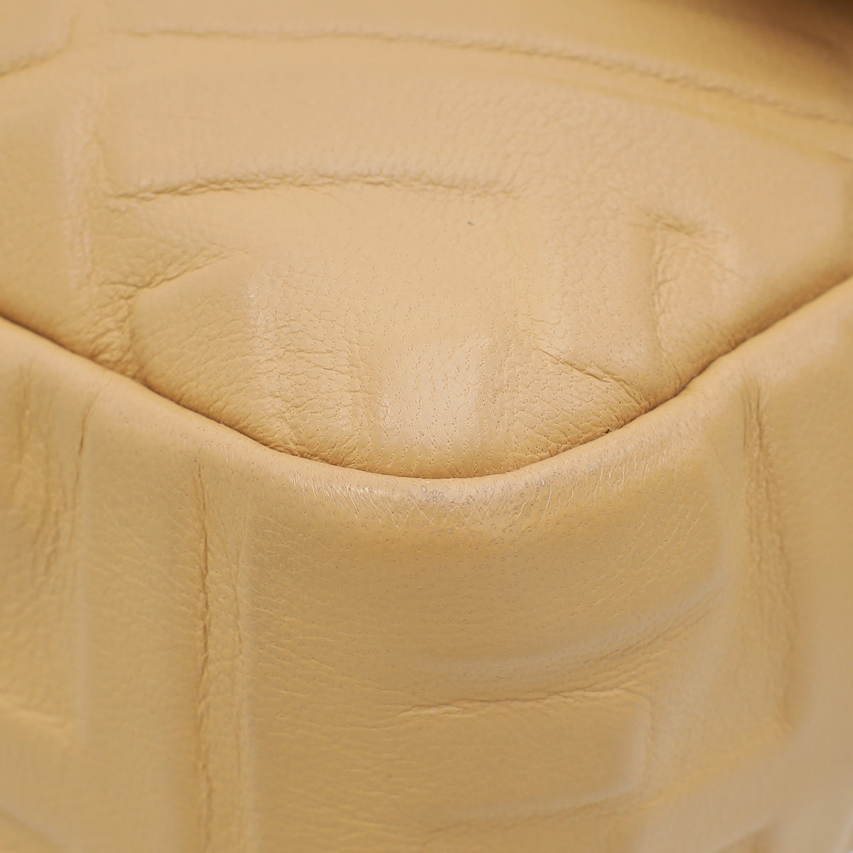 Fendi Beige FF Embossed Baguette Medium Bag