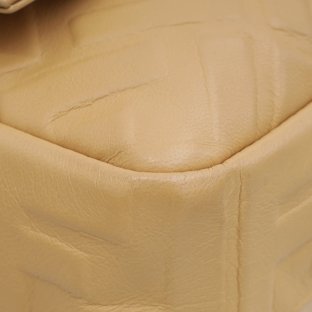 Fendi Beige FF Embossed Baguette Medium Bag