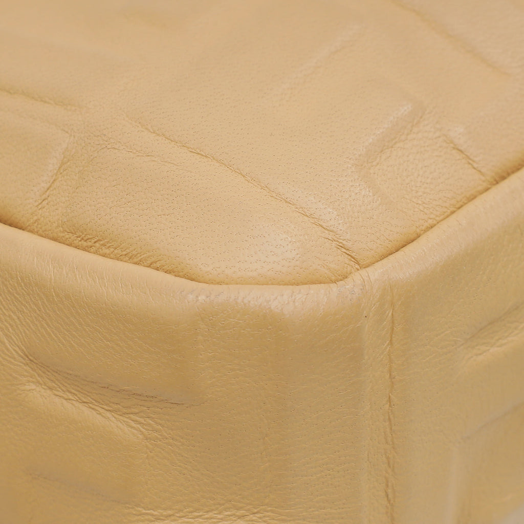 Fendi Beige FF Embossed Baguette Medium Bag