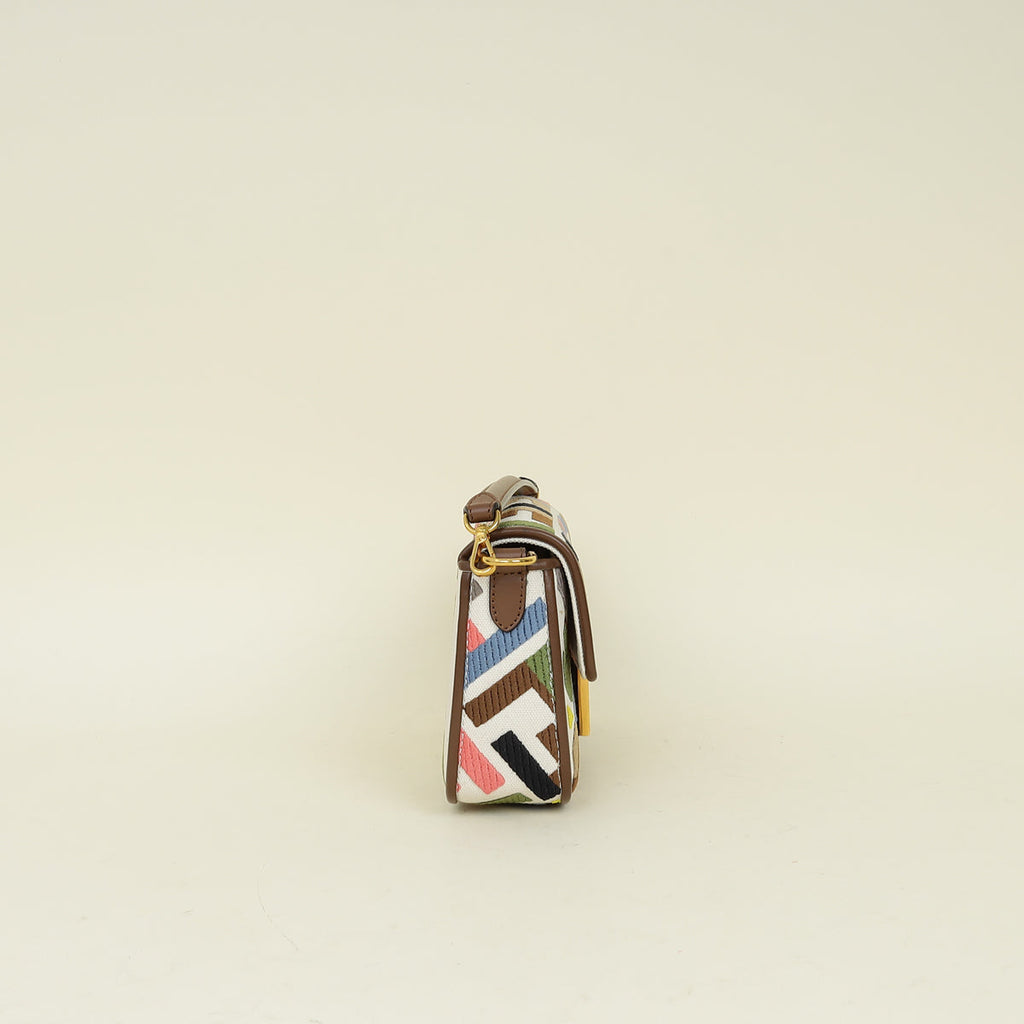 Fendi Multicolor Embroidered Mini Baguette Bag