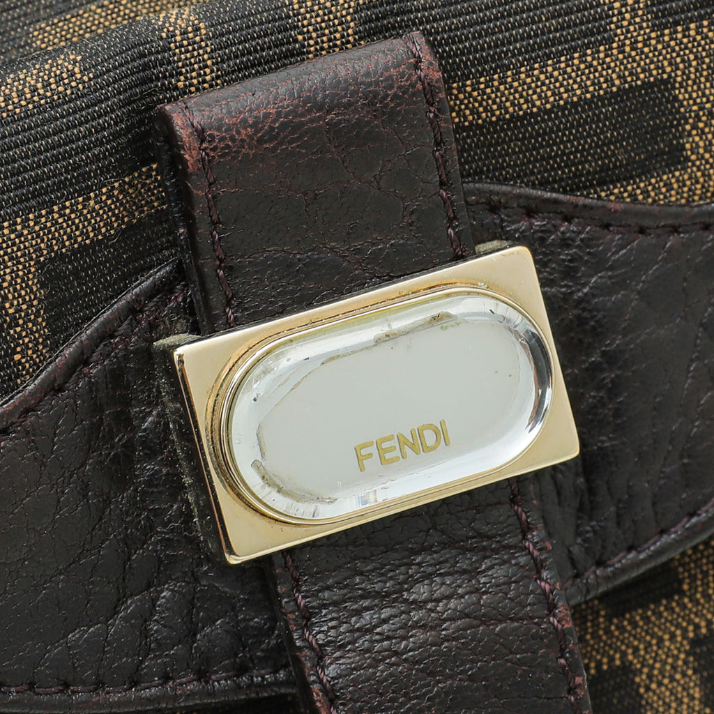 Fendi Tobacco Zucca Nappa Spy Hobo Bag