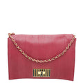 Fendi Maroon Striped Pequin Claudia Vitello Large Bag