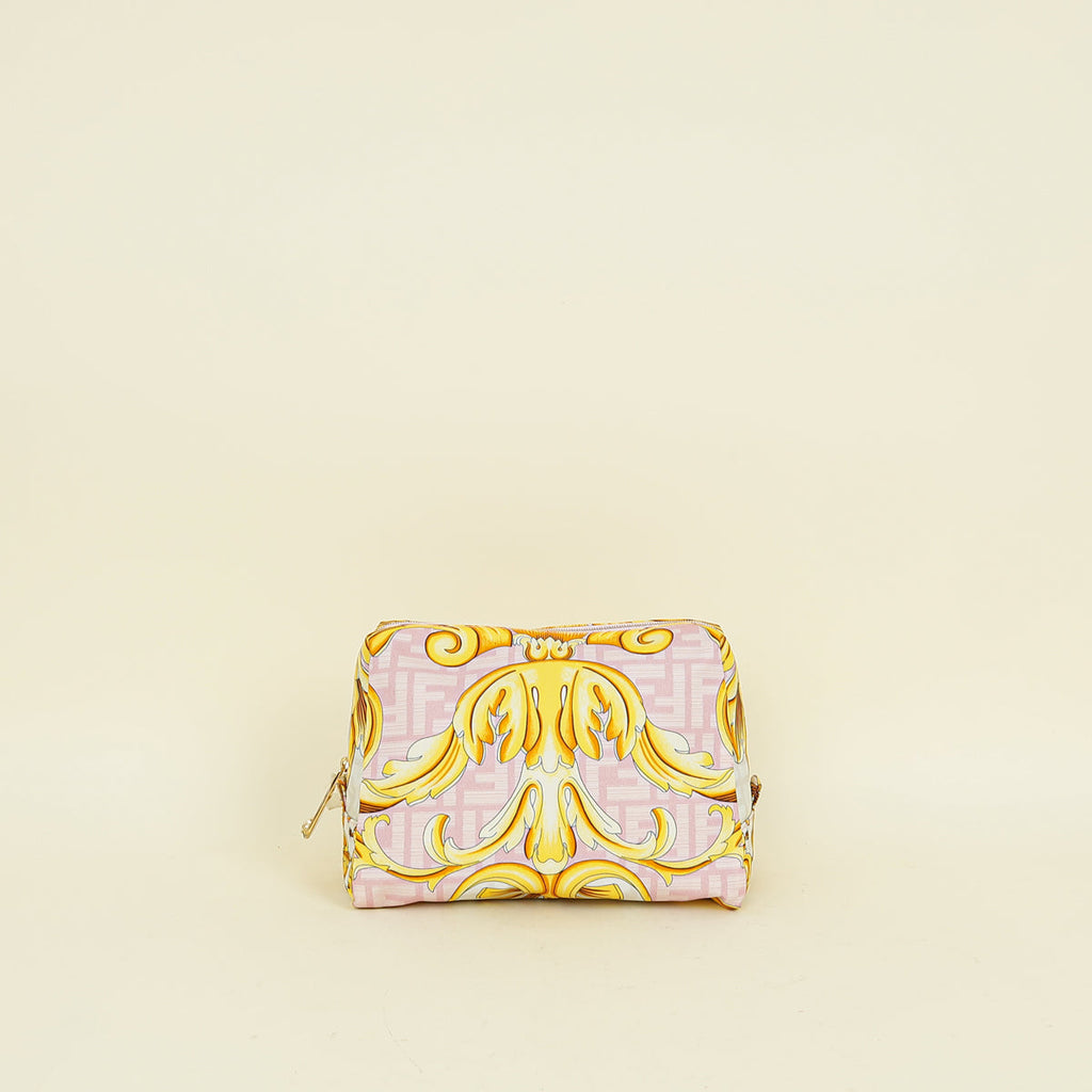 Fendi Multicolor X VERSACE Fendace FF Baroque Trapezoid Beauty Pouch