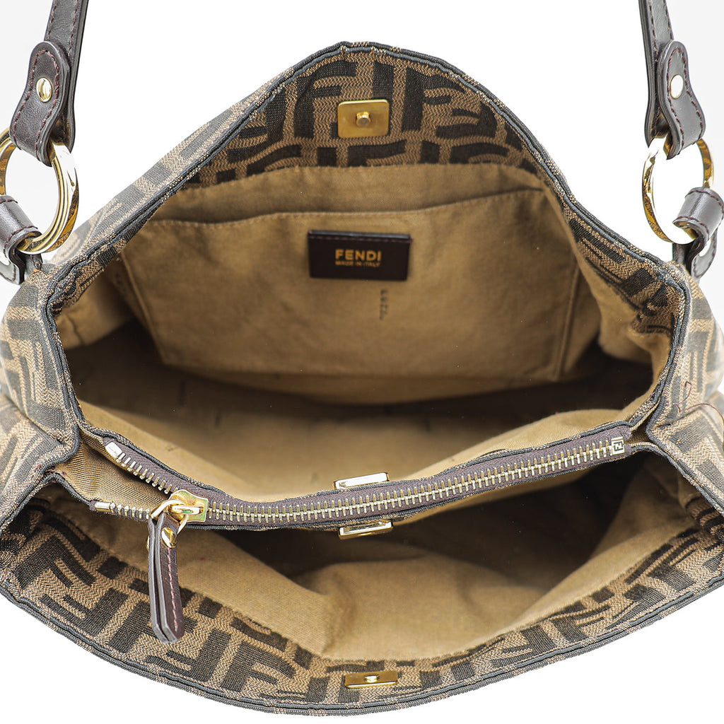 Fendi Bicolor Zucca Vitello Chef Shopping Tote Medium Bag