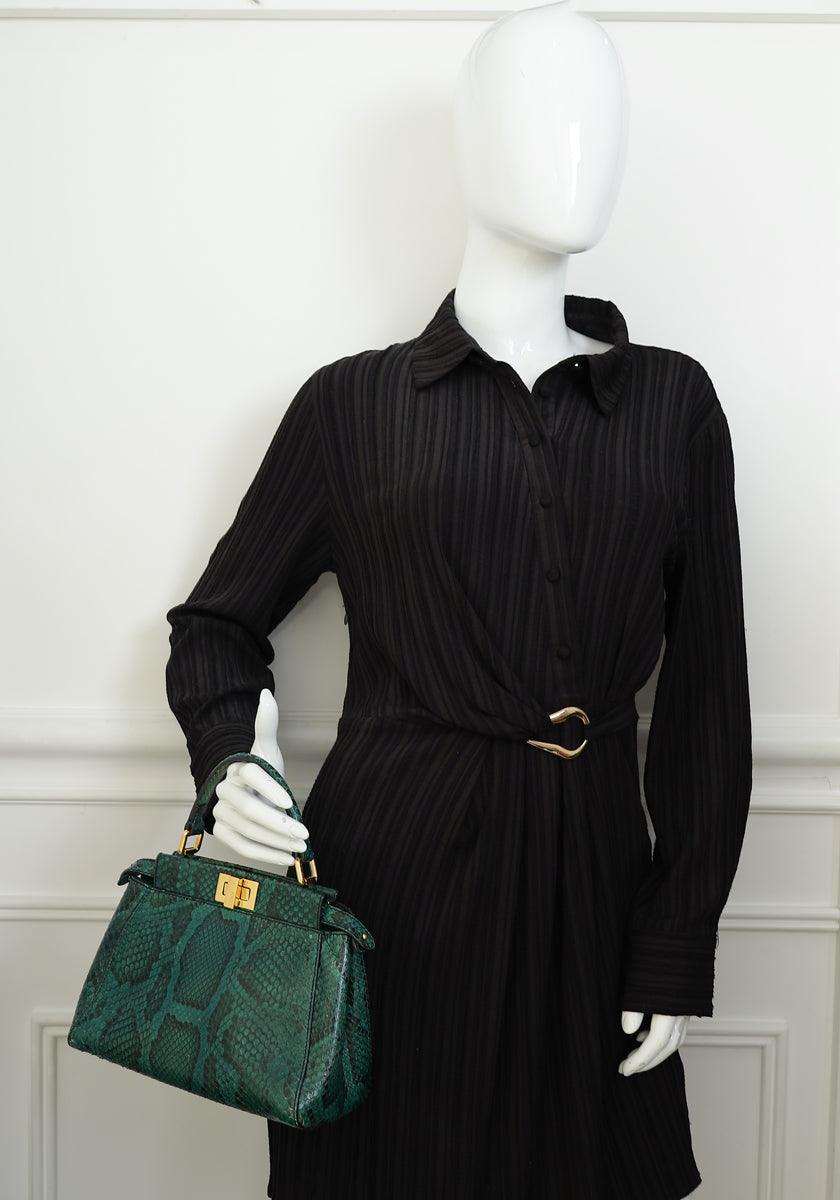Fendi Green Python Peekaboo Mini Bag