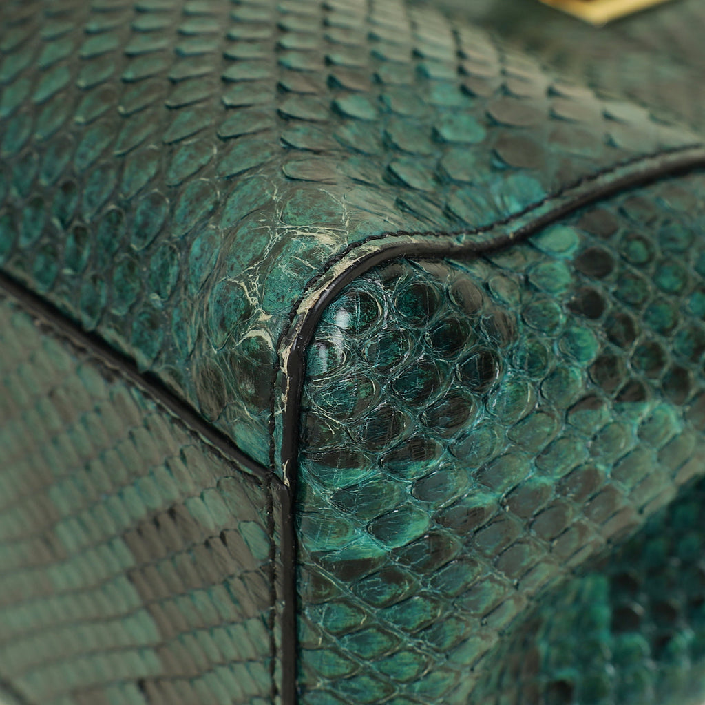Fendi Green Python Peekaboo Mini Bag