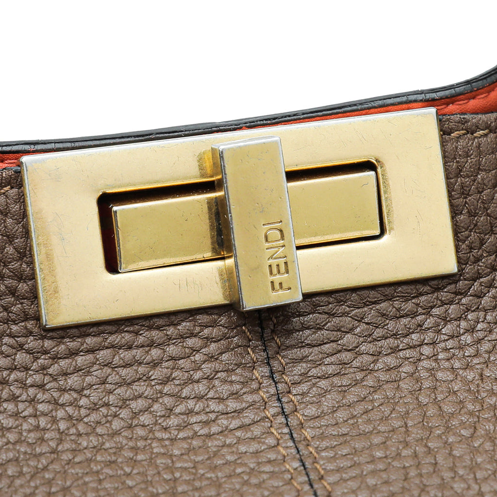 Fendi Brown Peekaboo Selleria X Lite Large Bag