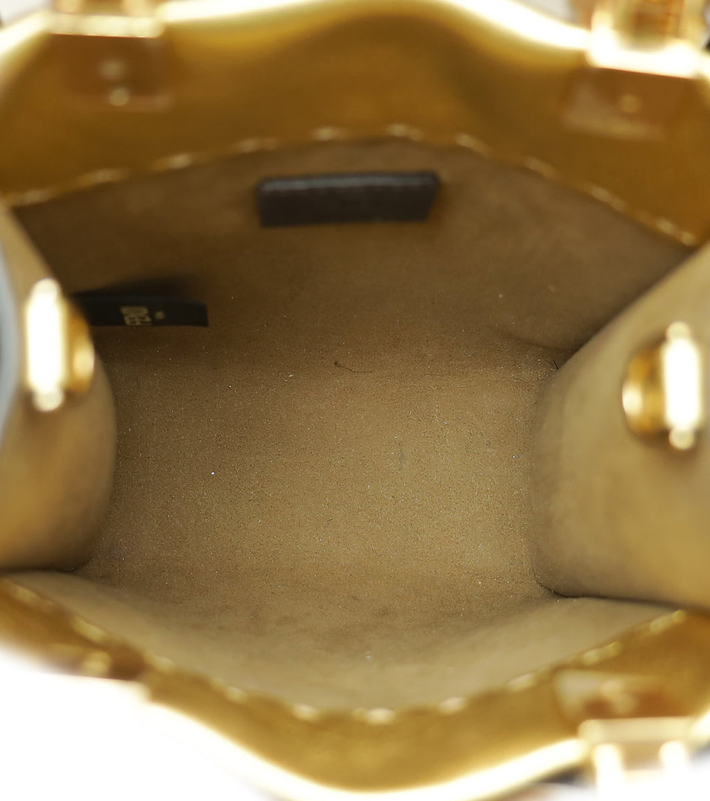 Fendi Metallic Gold Mini Sunshine Shopper Bag