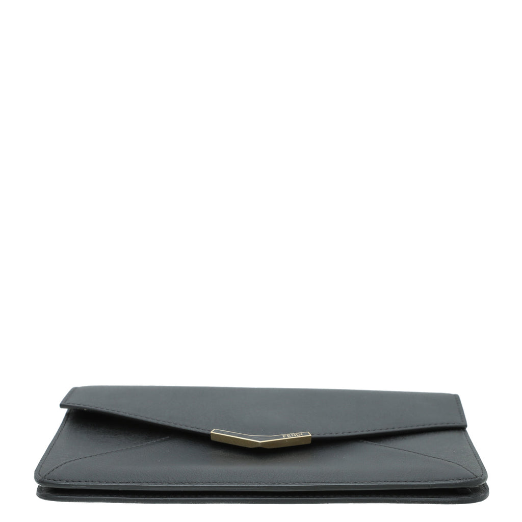 Fendi Black 2 Jours Envelope Clutch