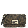 Fendi Tobacco Zucca Mia Flap Large Shoulder Bag