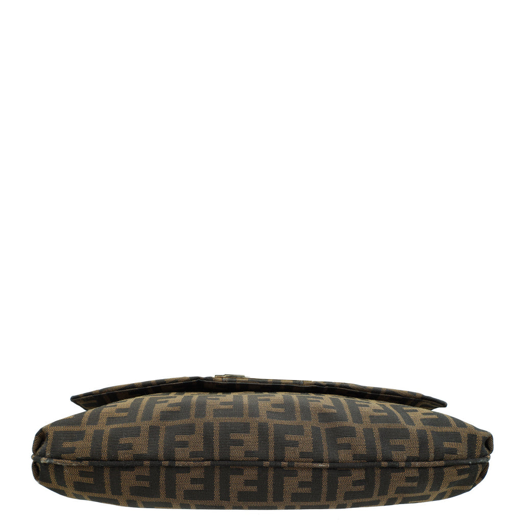 Fendi Tobacco Zucca Mia Flap Large Shoulder Bag