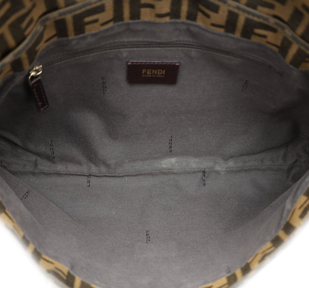 Fendi Tobacco Zucca Mia Flap Large Shoulder Bag