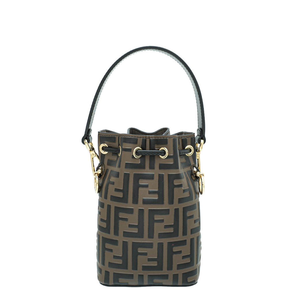 Fendi Tobacco FF Zucca Mon Tresor Mini Bucket Bag