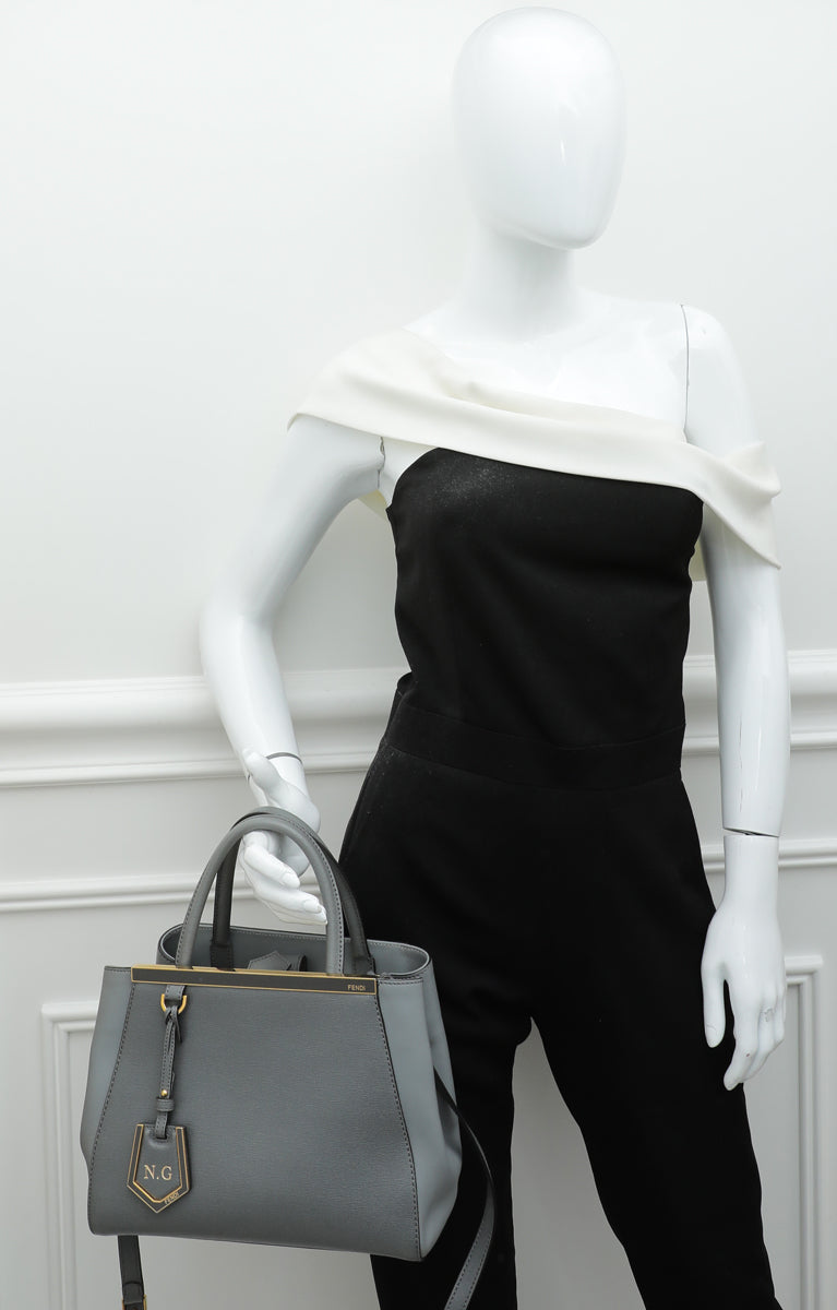 Fendi Grey 2Jours Petite Bag W/ N.G Initials