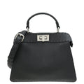 Fendi Black Cuoio Selleria Peekaboo ISeeU Small Bag