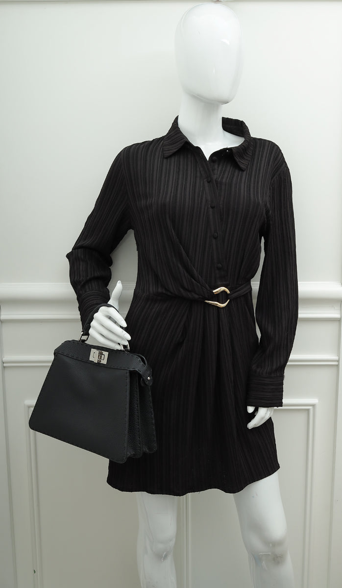 Fendi Black Cuoio Selleria Peekaboo ISeeU Small Bag
