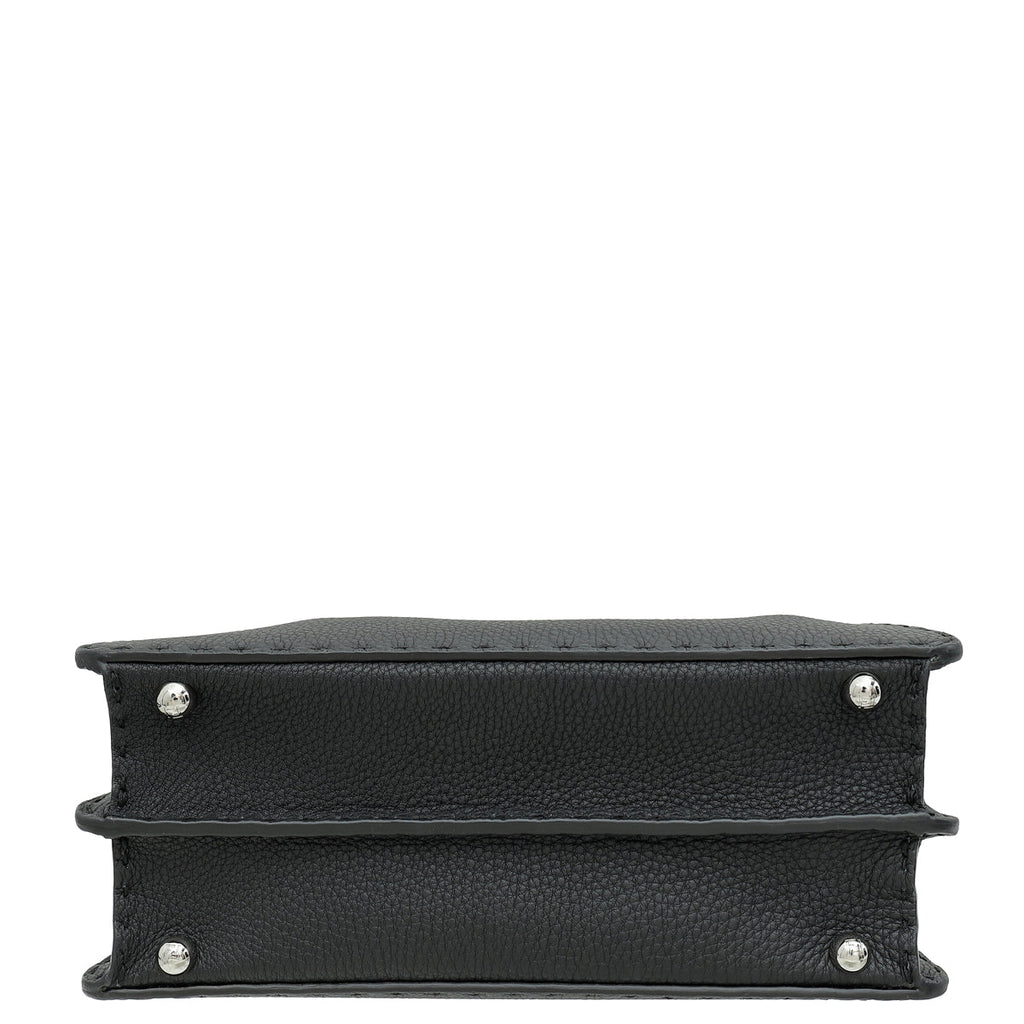 Fendi Black Cuoio Selleria Peekaboo ISeeU Small Bag