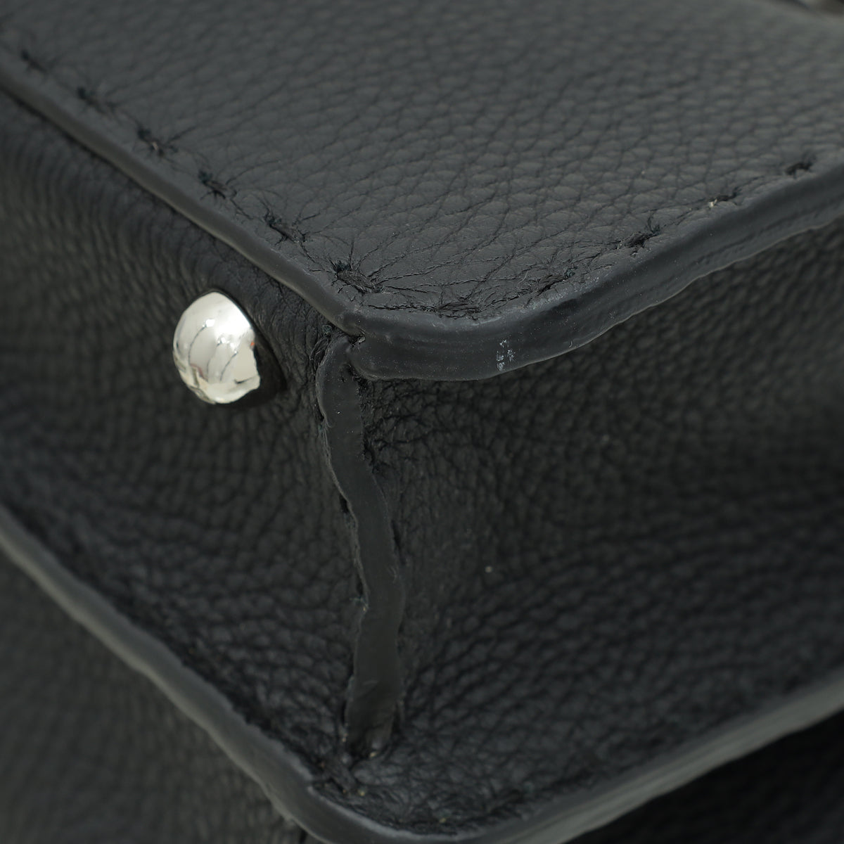 Fendi Black Cuoio Selleria Peekaboo ISeeU Small Bag