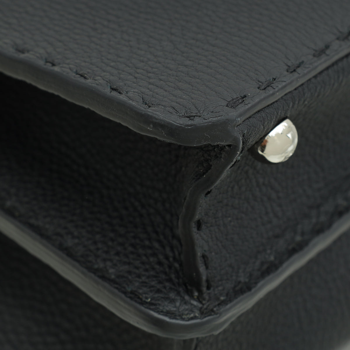 Fendi Black Cuoio Selleria Peekaboo ISeeU Small Bag