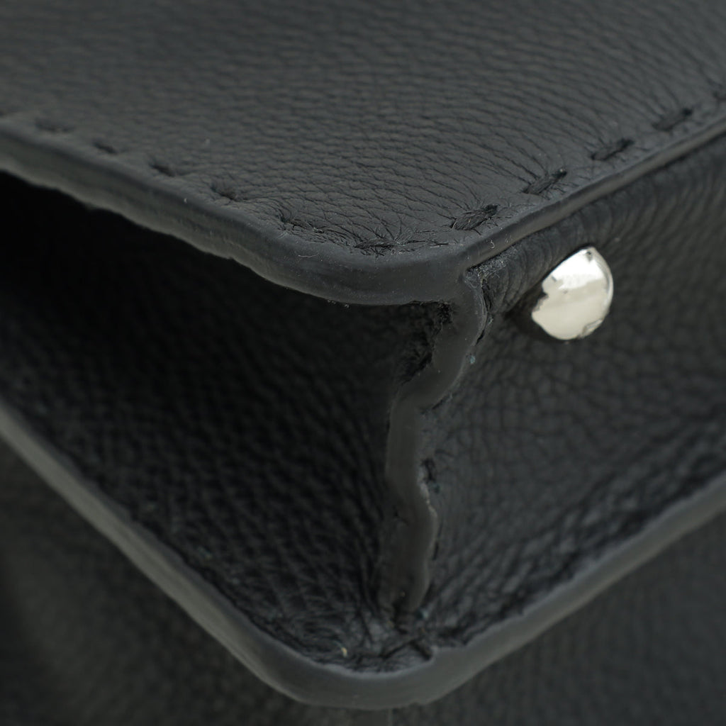 Fendi Black Cuoio Selleria Peekaboo ISeeU Small Bag