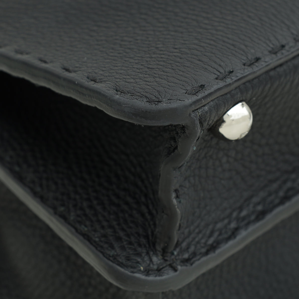 Fendi Black Cuoio Selleria Peekaboo ISeeU Small Bag