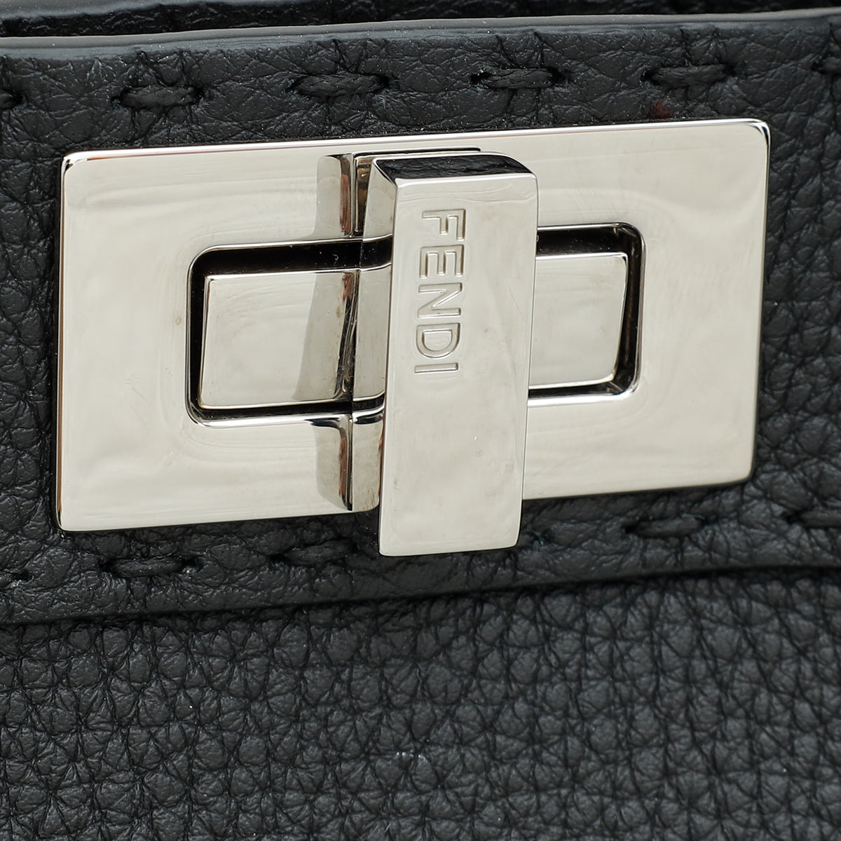 Fendi Black Cuoio Selleria Peekaboo ISeeU Small Bag