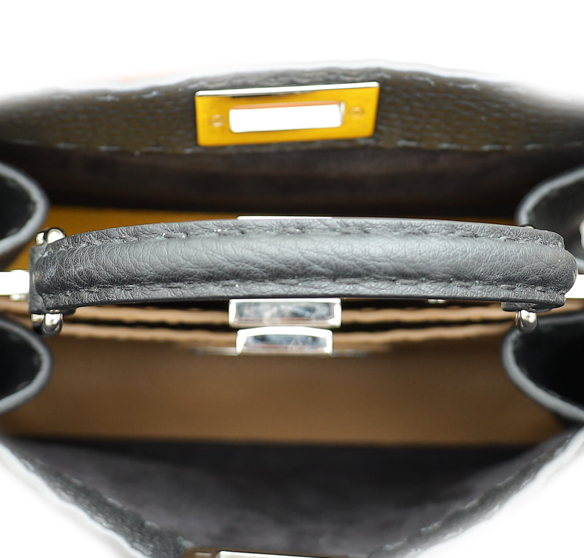 Fendi Black Cuoio Selleria Peekaboo ISeeU Small Bag