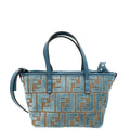 Fendi Light Blue FF Jacquard Velvet Roll Mini Bag