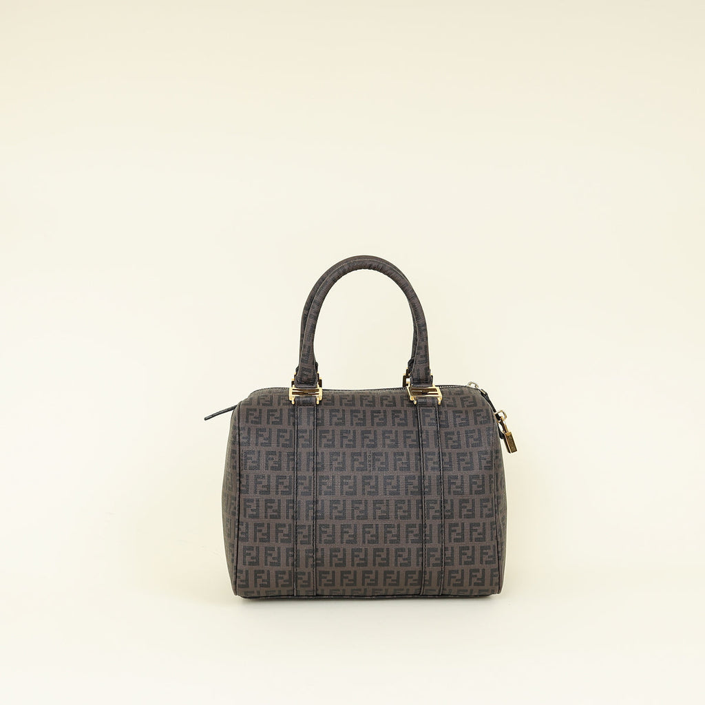 Fendi Brown Forever Spalmatti Boston Bag