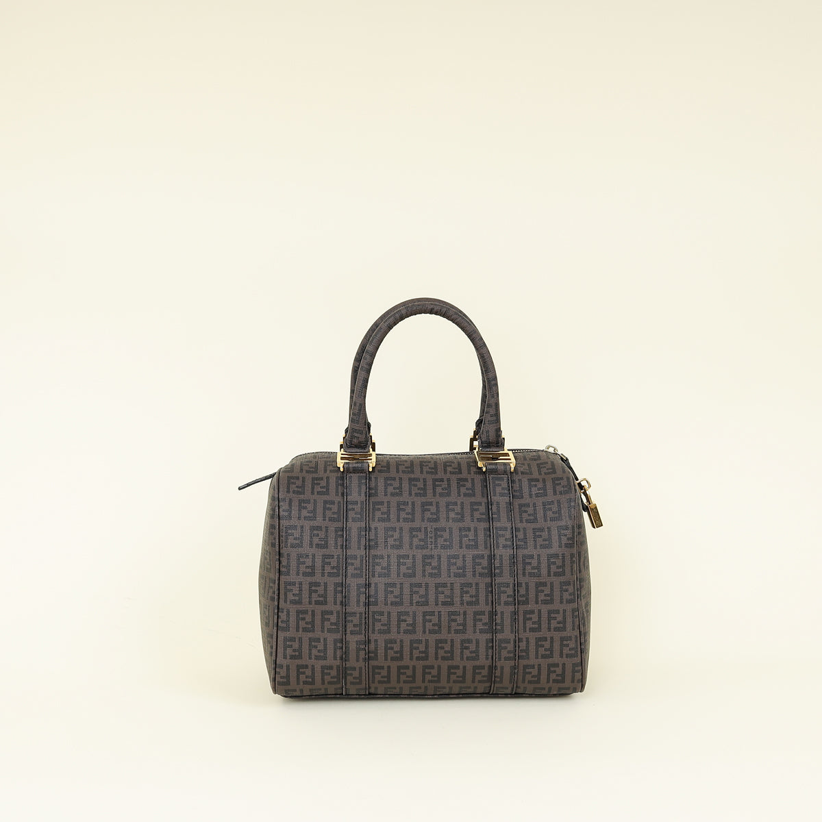 Fendi Brown Forever Spalmatti Boston Bag