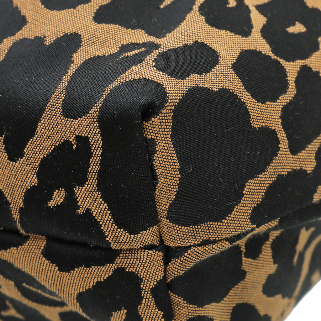 Fendi Bicolor Leopard Chef Medium Shoulder Bag