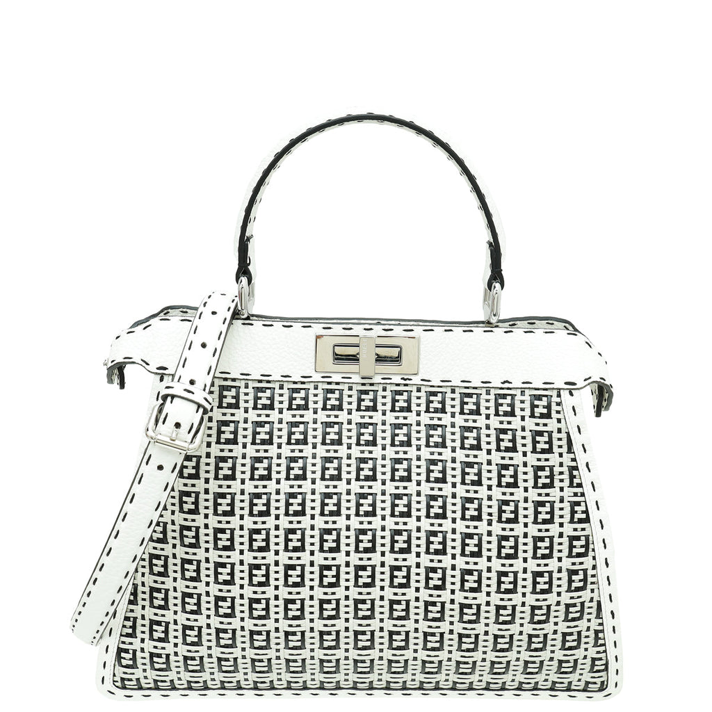 Fendi Bicolor Braided Selleria ISeeU Peekaboo Medium Bag