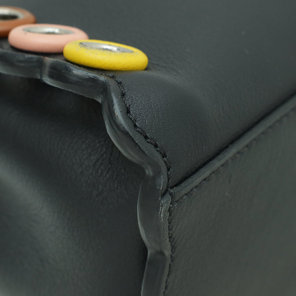 Fendi Bicolor Mini Scalloped Grommet Peekaboo Bag