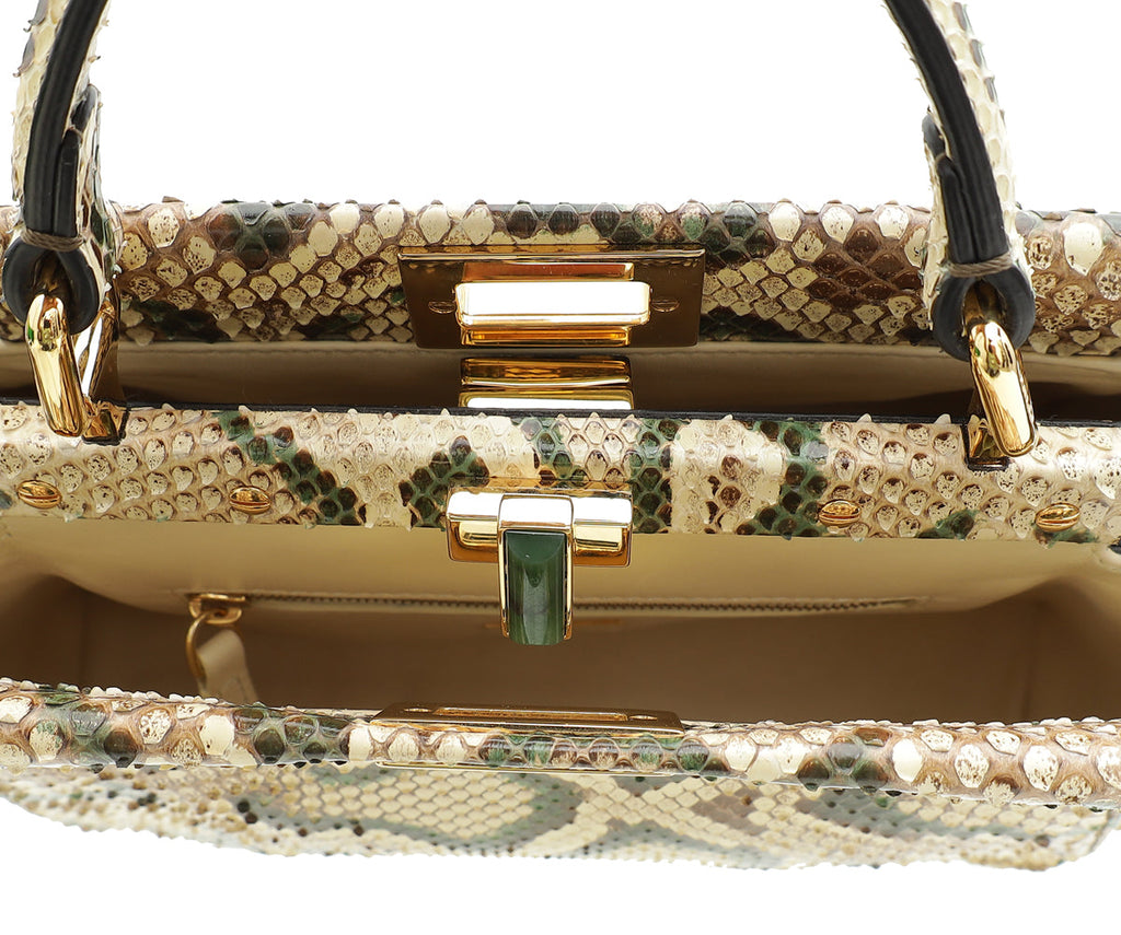 Fendi Beige Python Peekaboo Mini Bag