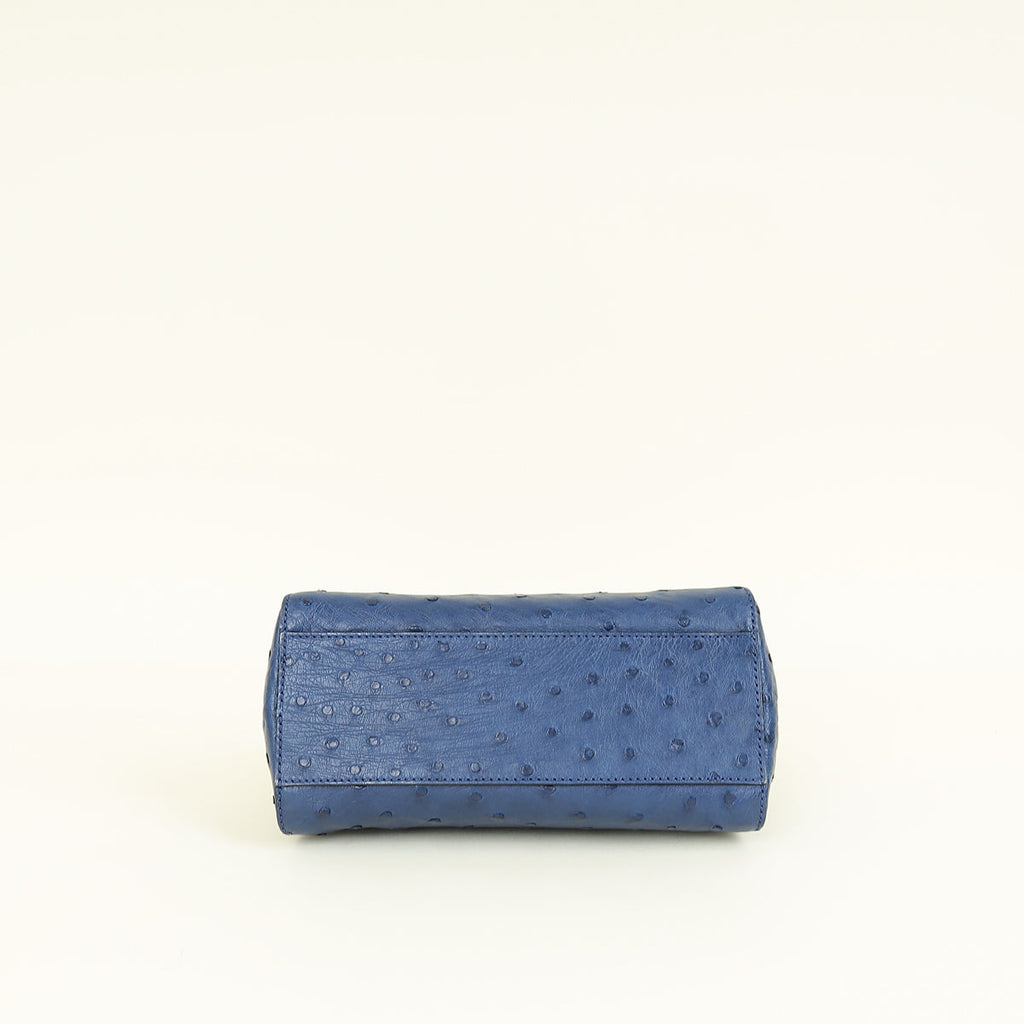 Fendi Navy Blue Ostrich Mini Peekaboo Bag
