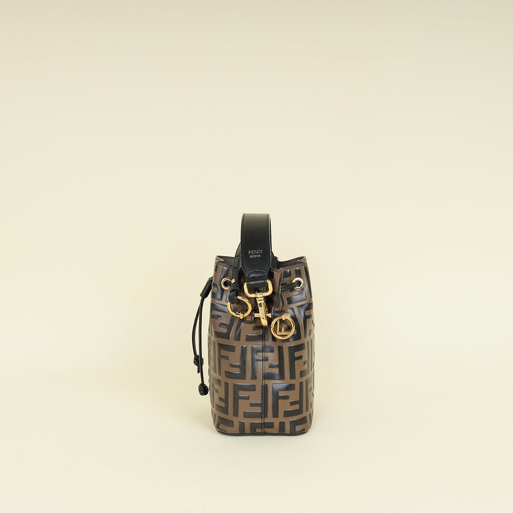 Fendi Bicolor Zucca Mon Tresor Mini Bucket Bag